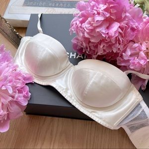 NWOT Kiki de Montparnasse Ivory Silk Convertible Strapless Bra